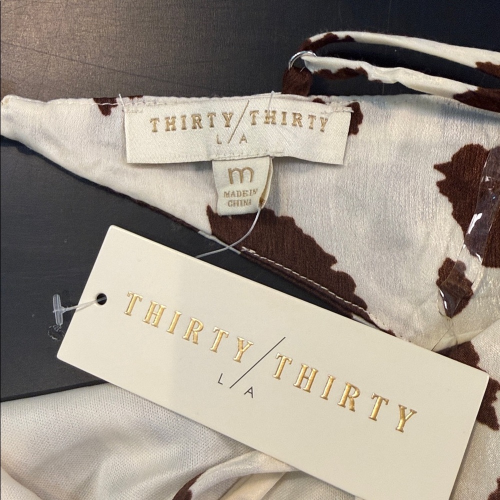 THIRTY/THIRTY Cow Print Spaghetti Strap Mini dress size MD - Picture 6 of 8